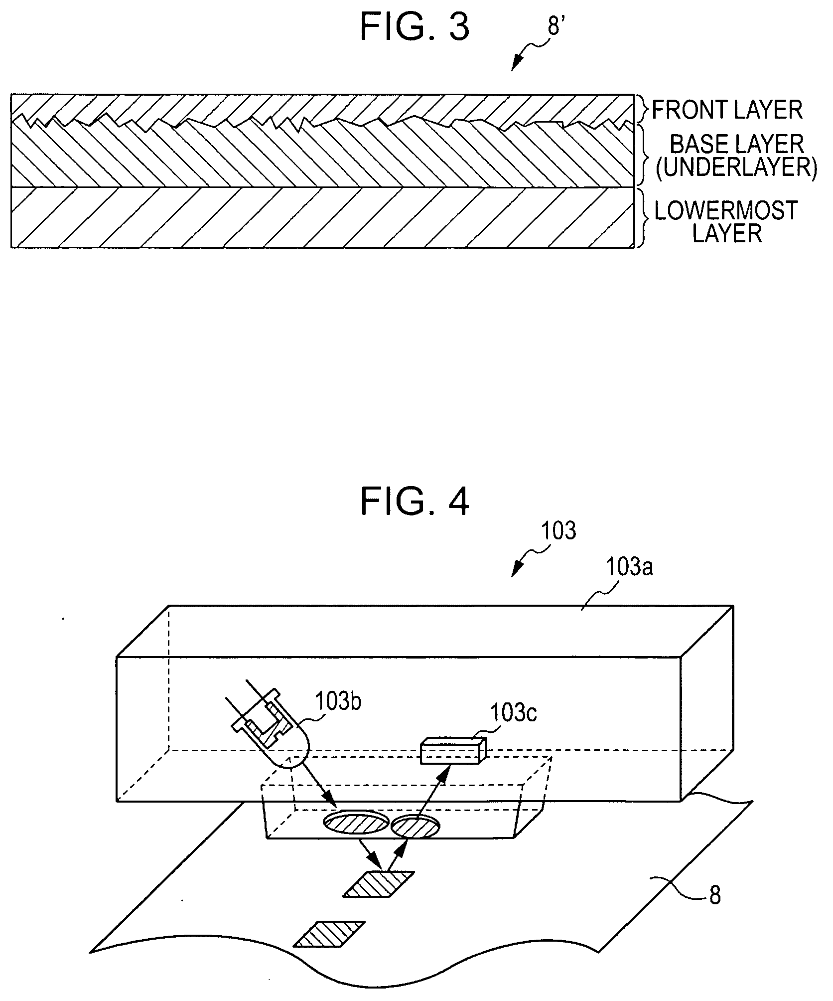 Image forming apparatus featuring a multilayer member with a roughened layer surface to irregularly reflect incident light and method for making the multilayer member
