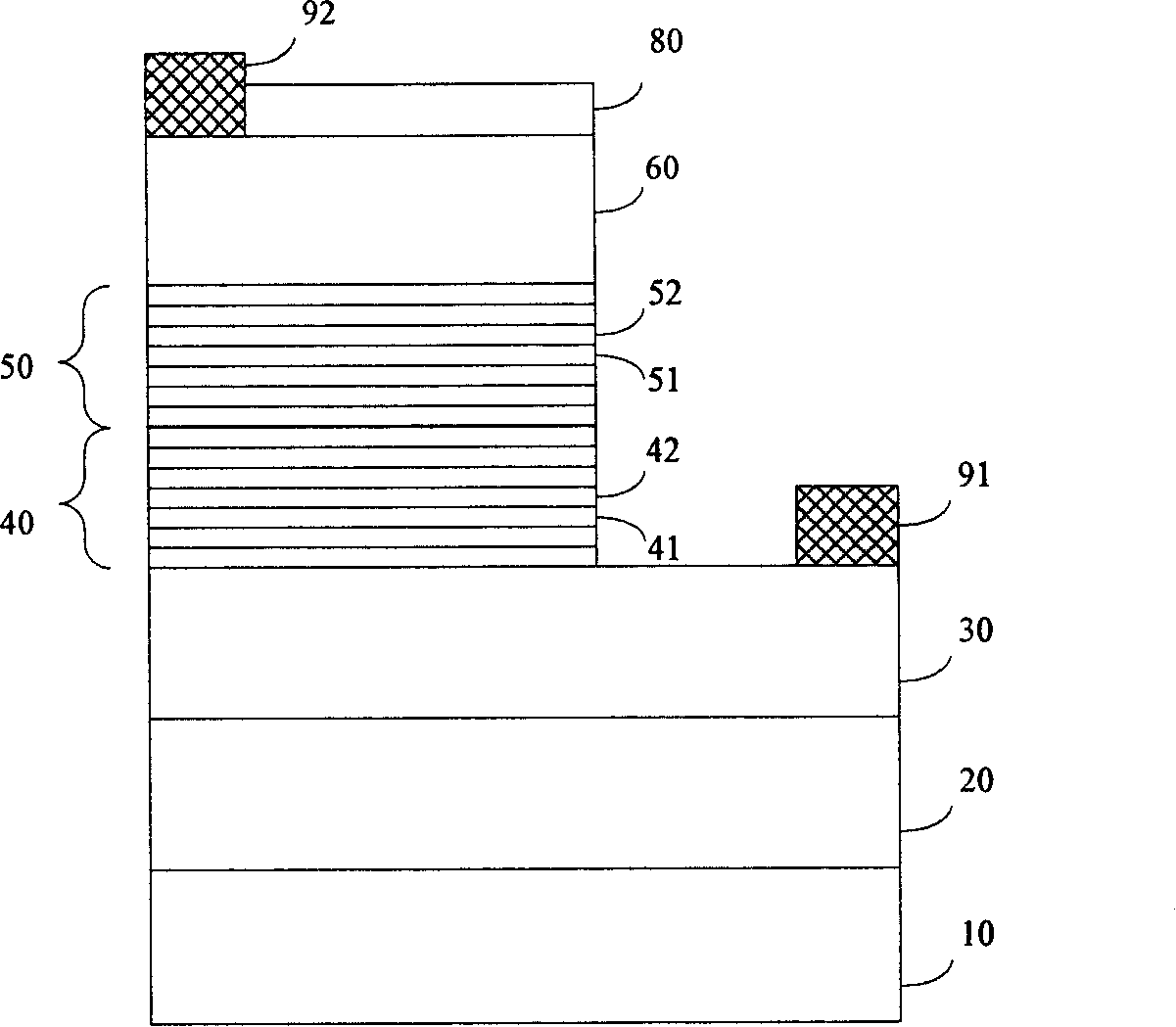 Multiple quantum well nitride light emitting diode with carrier supplying layer