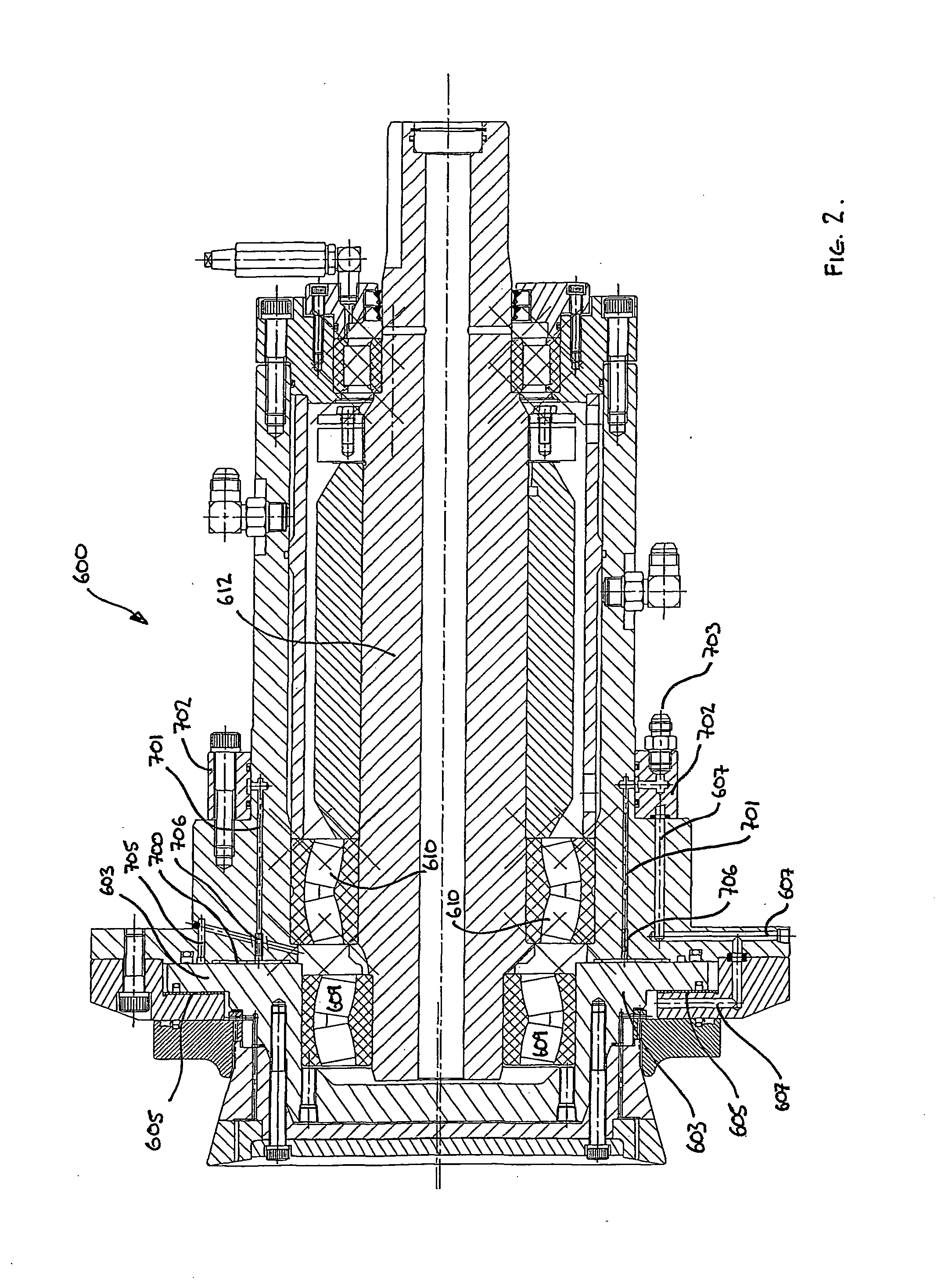 Oscillating disc cutter with speed controlling bearings