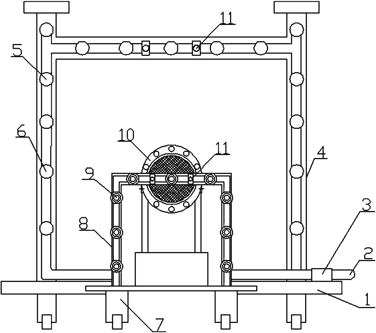 Rapid dust falling device and method for tunnel construction