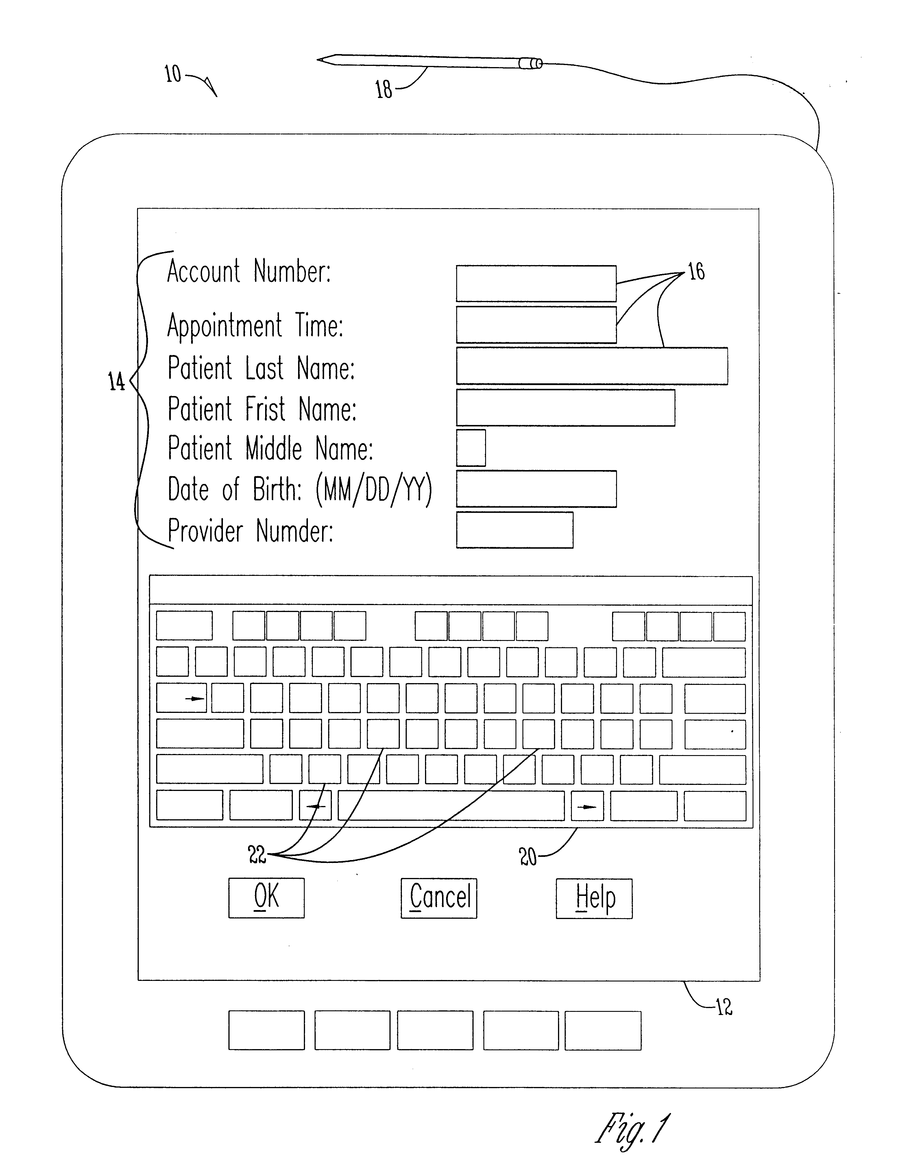 Method and medium for computer readable keyboard display incapable of user termination