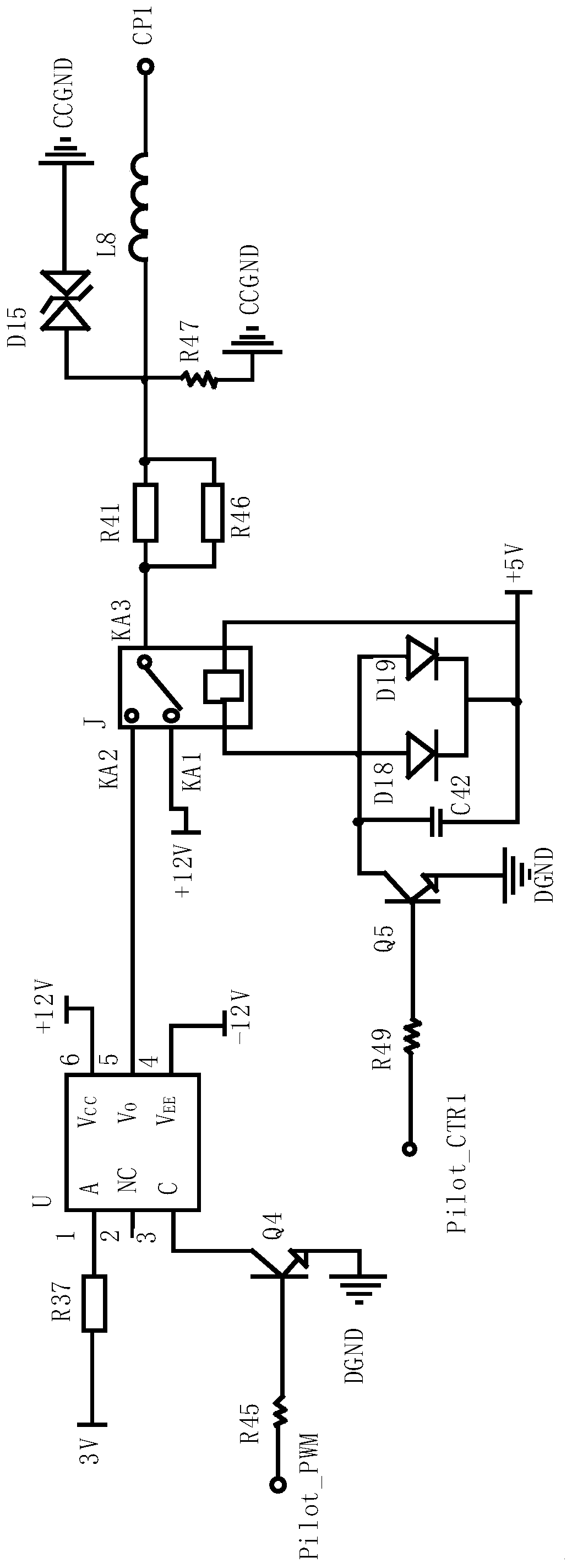 Power supply control circuit, electric vehicle charging guide circuit and charging pile