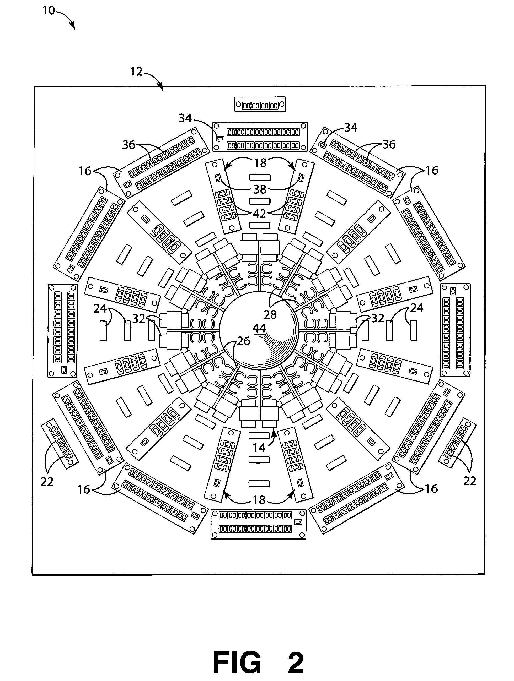 System and apparatus for radial optical distribution