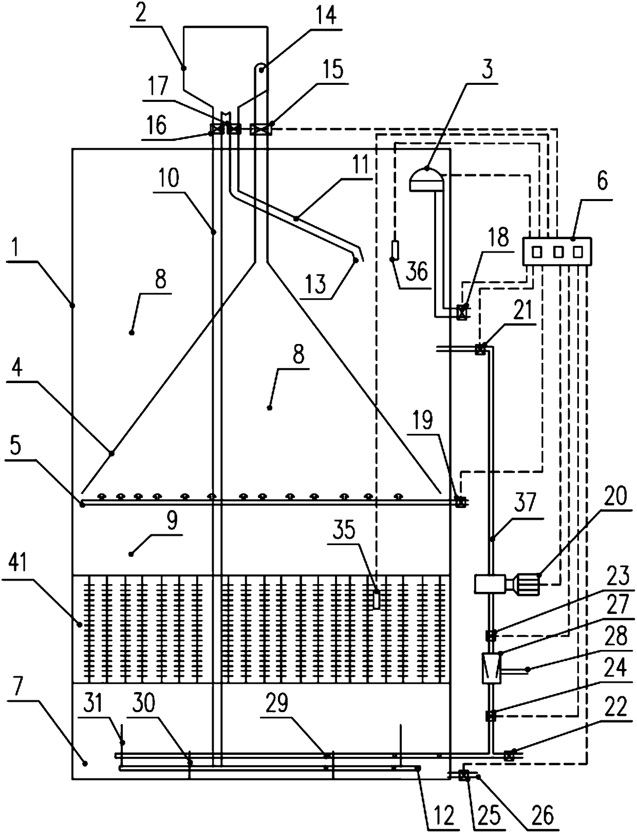 Denitrification aerobic granular sludge sequencing batch reactor and work method thereof