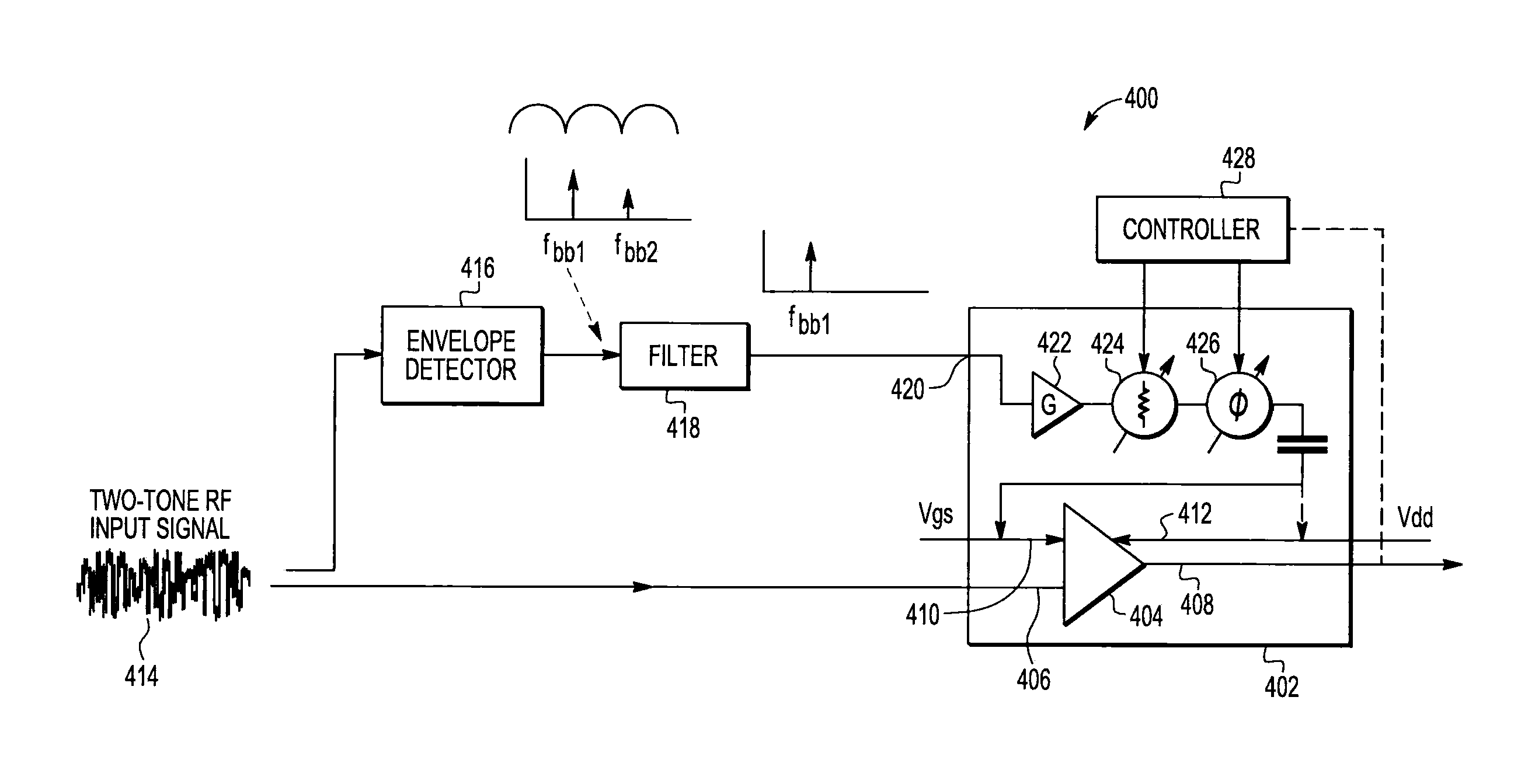 Power amplifier with envelope injection