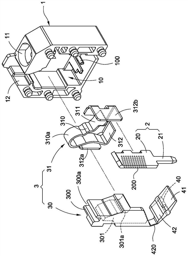 Press spring type terminal block structure