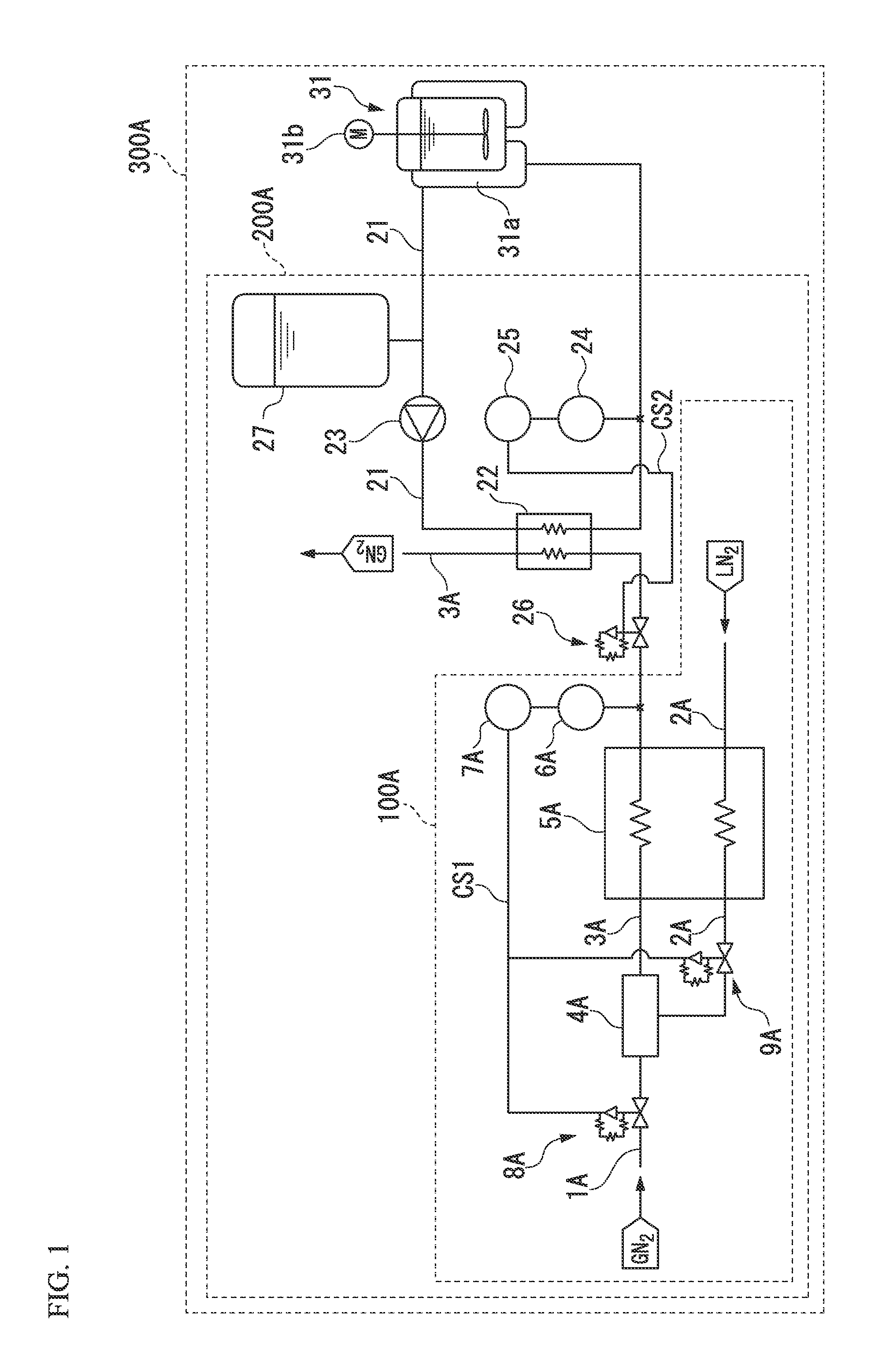 Low-temperature gas supply device, heat transfer medium-cooling device, and low-temperature reaction control device