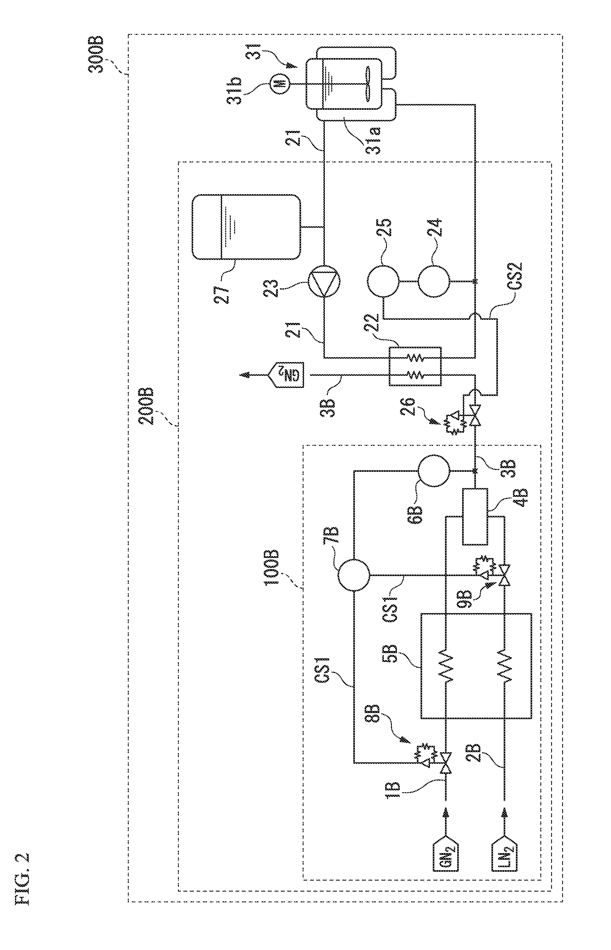 Low-temperature gas supply device, heat transfer medium-cooling device, and low-temperature reaction control device