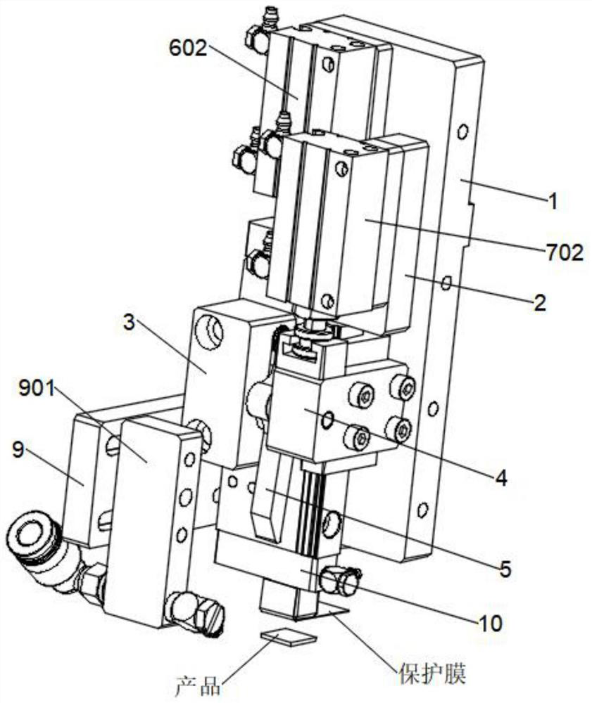 Automatic film tearing mechanism based on products for production