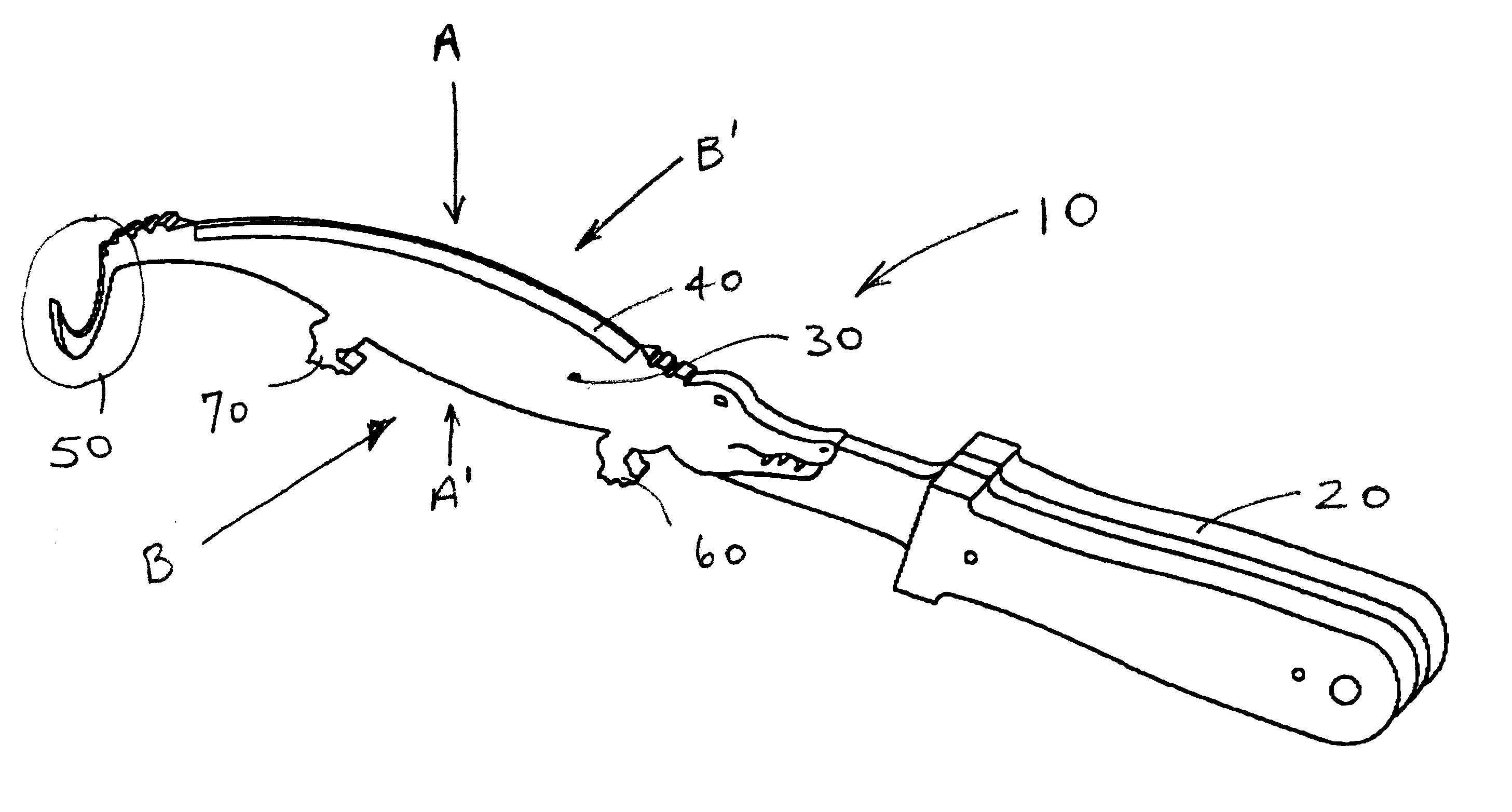 Combination knife, turning hook and bottle de-capper, with animal shape