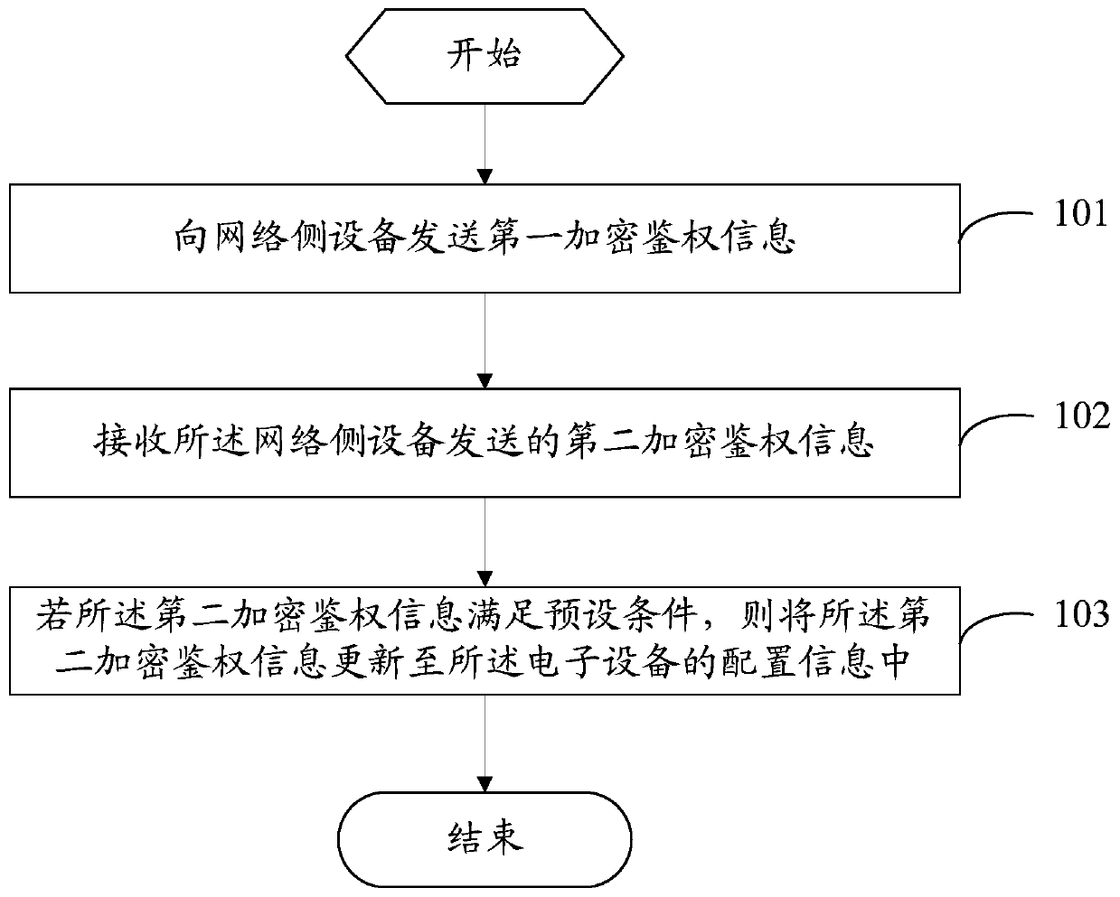 Information authentication method, electronic equipment and network side equipment