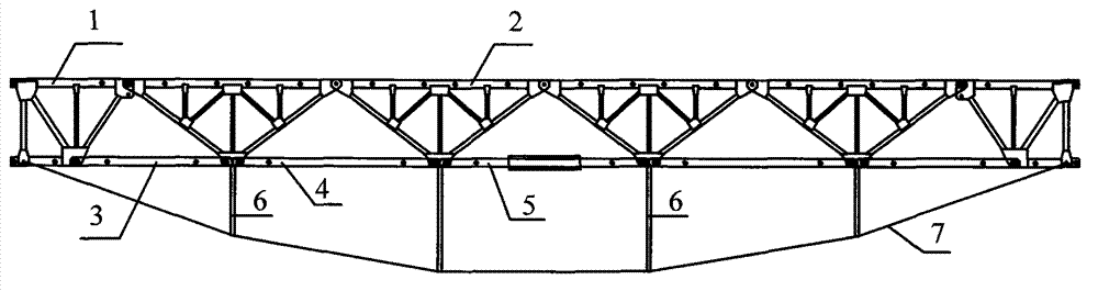 Rapidly assembled steel footbridge in truss string structure