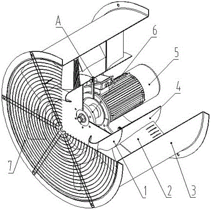 Axial flow fan with blade suction surfaces having vortex breaking structures and with grooves formed in blade tops