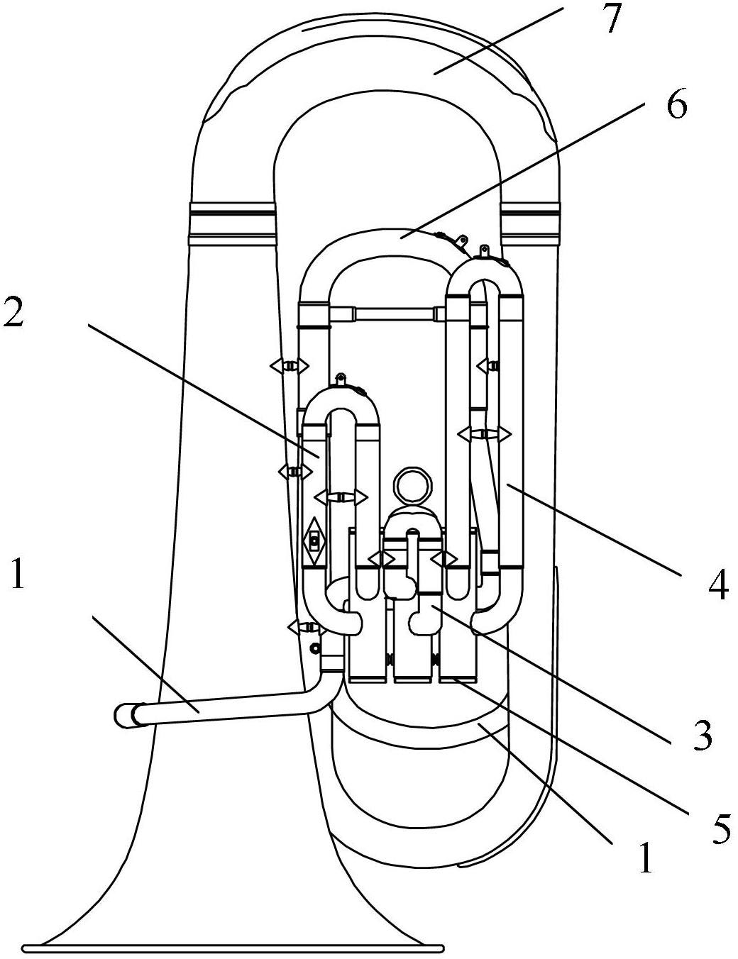 Dual-purpose vertical key baritone tuba