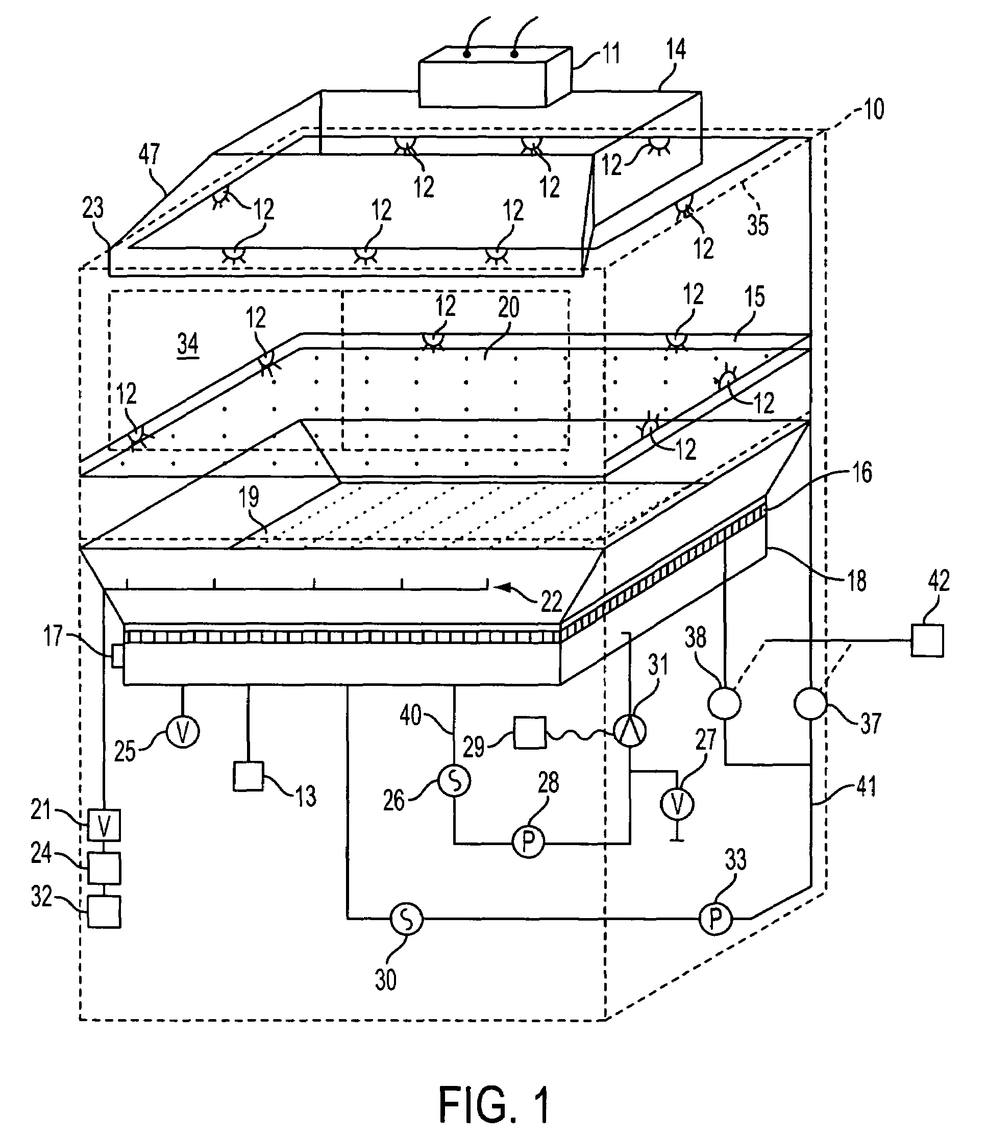 Distribution/retention plate for minimizing off-gassing