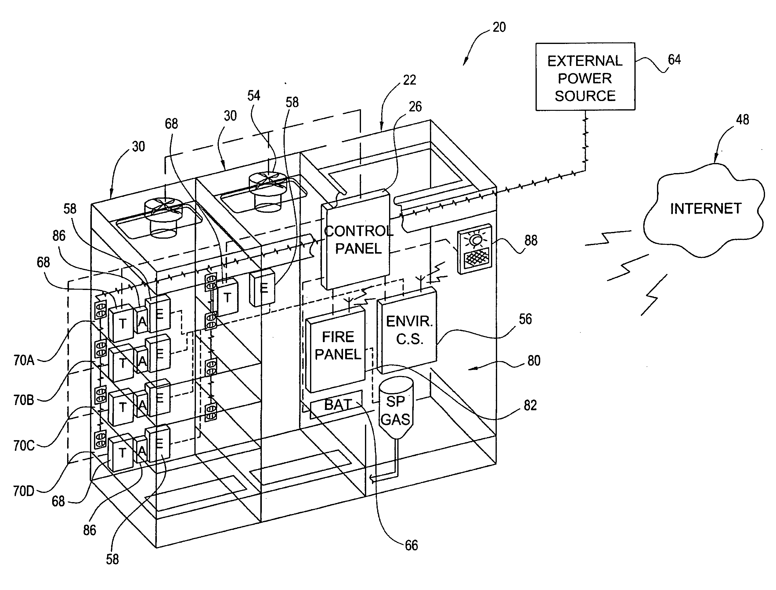 Closed data center containment system and associated methods