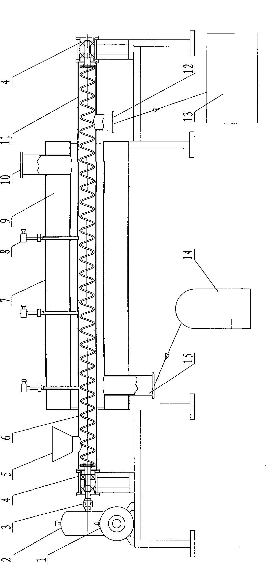 Biomass continuous pyrolysis charing apparatus with flexible spiral conveying apparatus