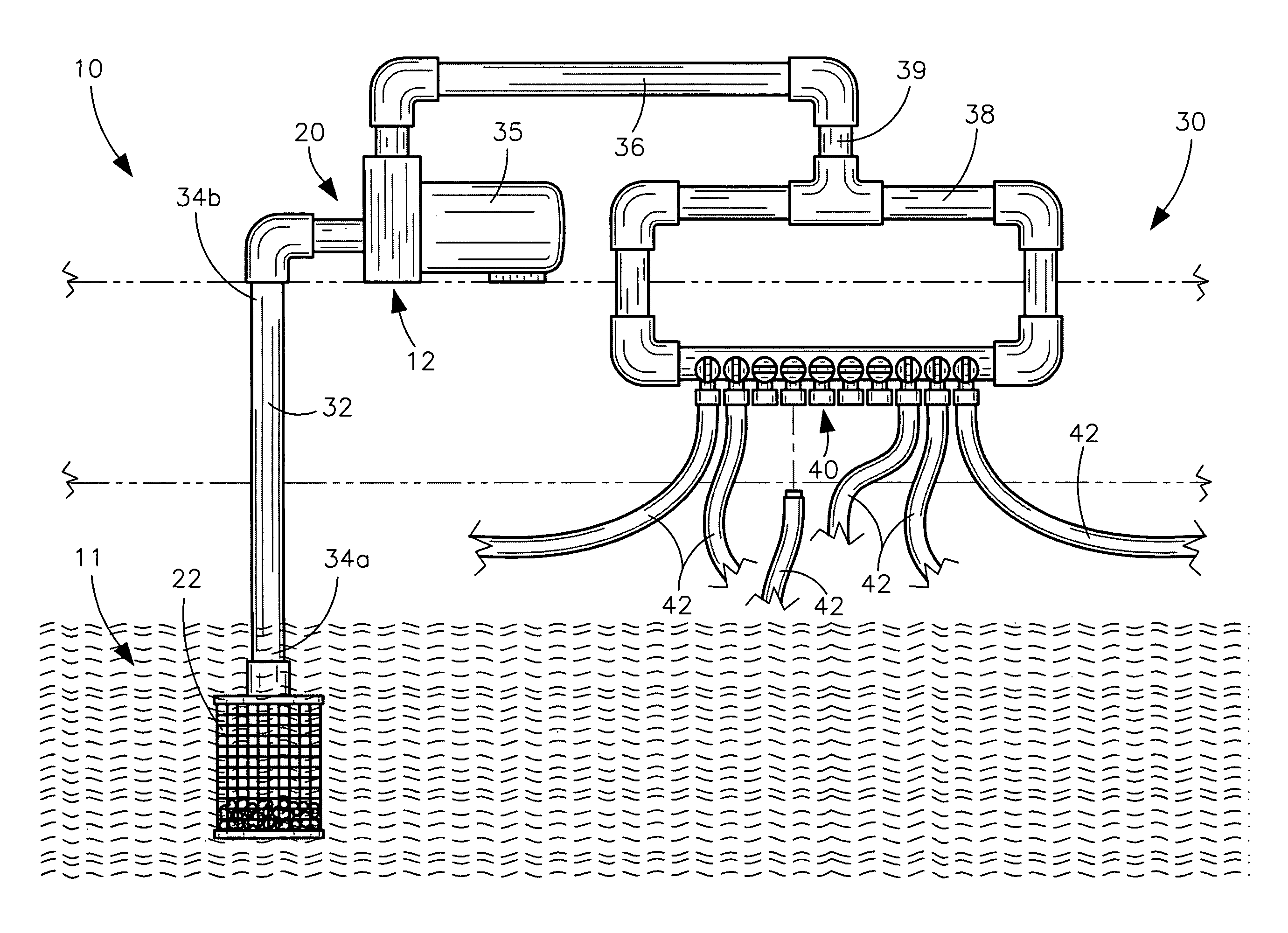 Floating weed and debris removal system and associated method