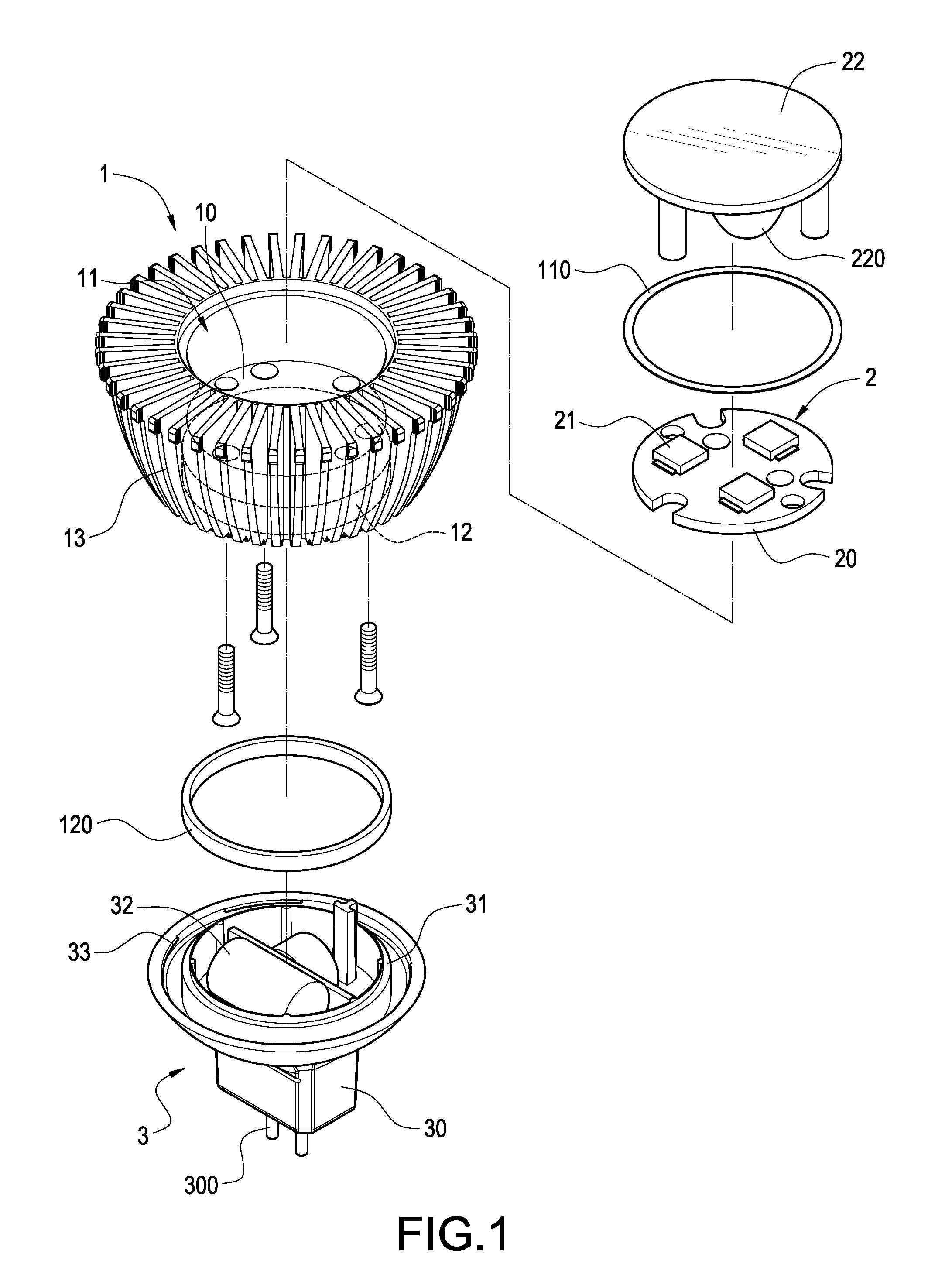 Lamp with double water resistance structure