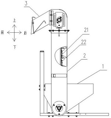 A kind of grain lifting device and corn harvester