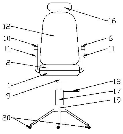 Lifting swivel chair with excessive sitting prevention function