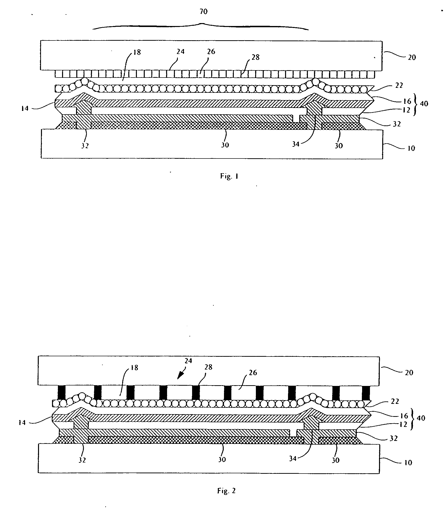OLED device having improved output and contrast