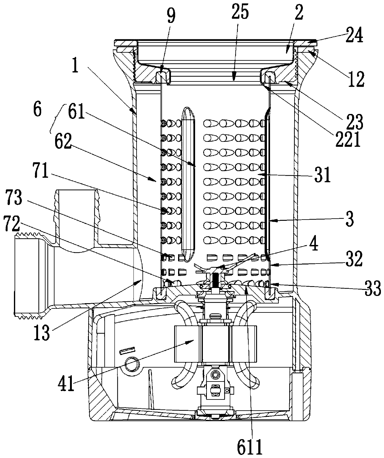Residue processing device