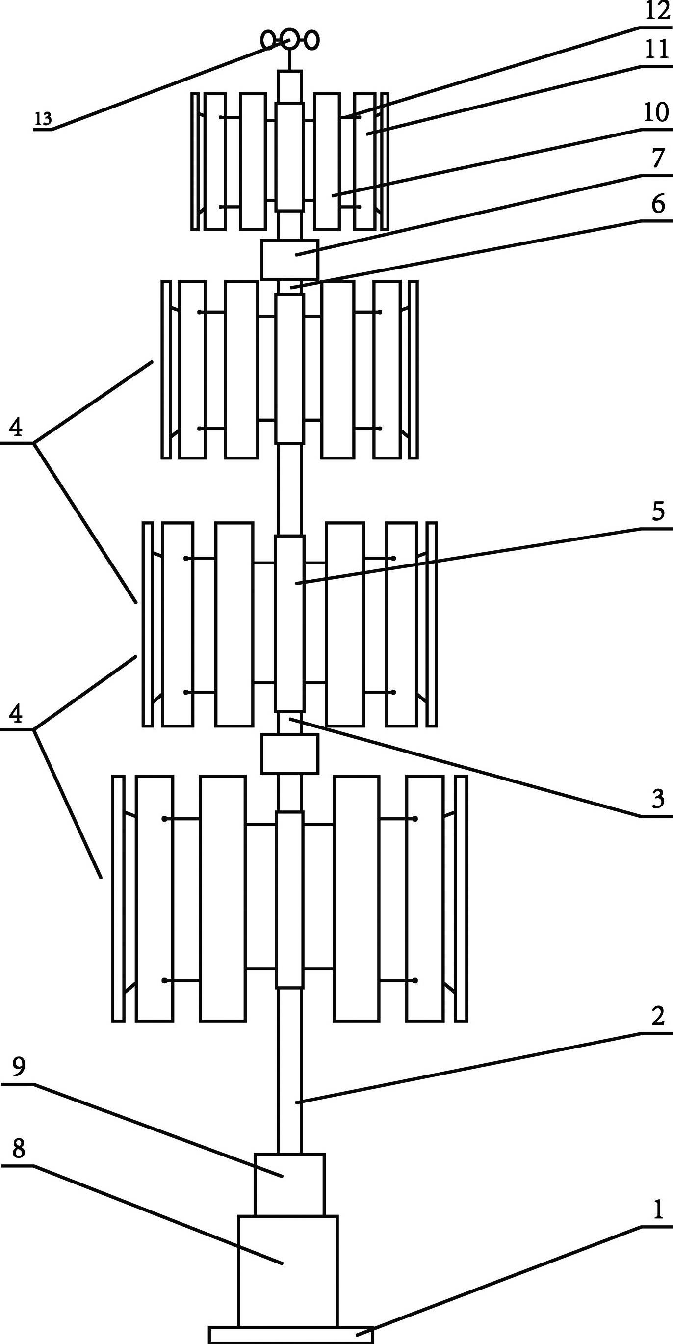 Vertical shaft multi-state dual-blade bidirectional rotation wind driven power generation device and power generation control method thereof