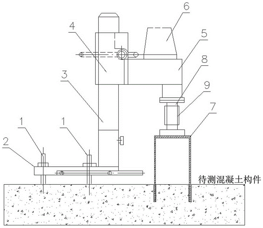 A method for testing the compressive strength of concrete using a torque method testing device