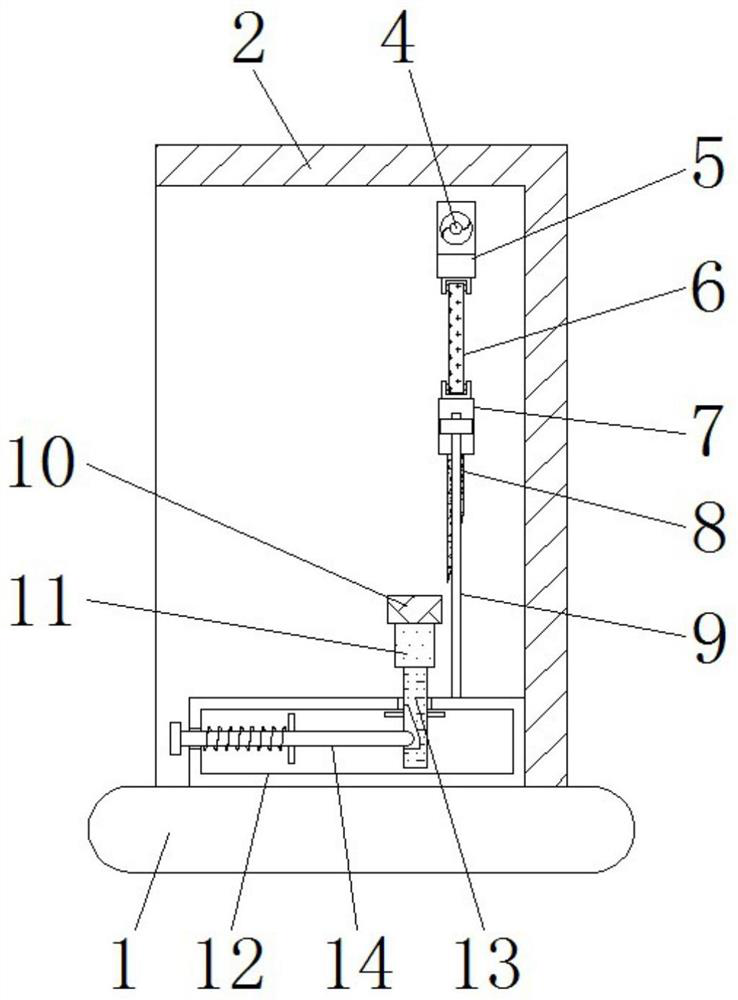 A shearing device for hat front brim making which is convenient for grinding