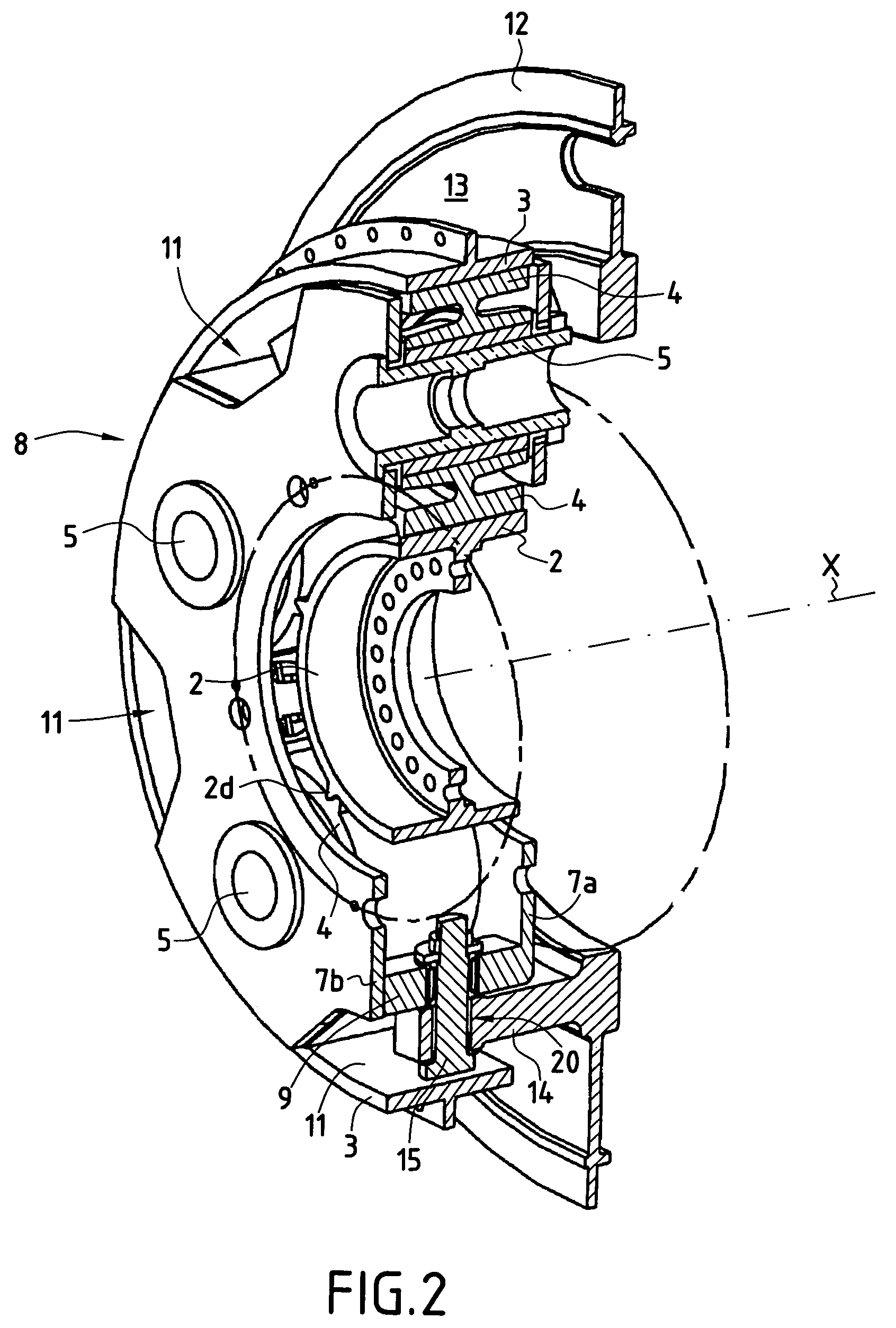 Flexible connection system between a planet carrier and the stationary support in a speed reduction gear train