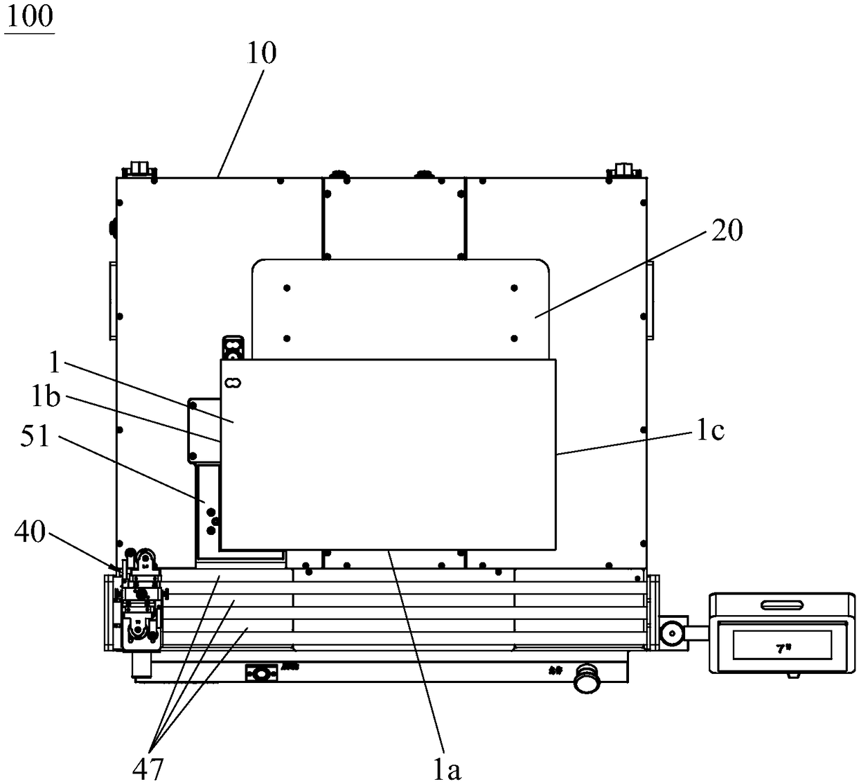 Edge pressing device used when pasting tape on side of glass