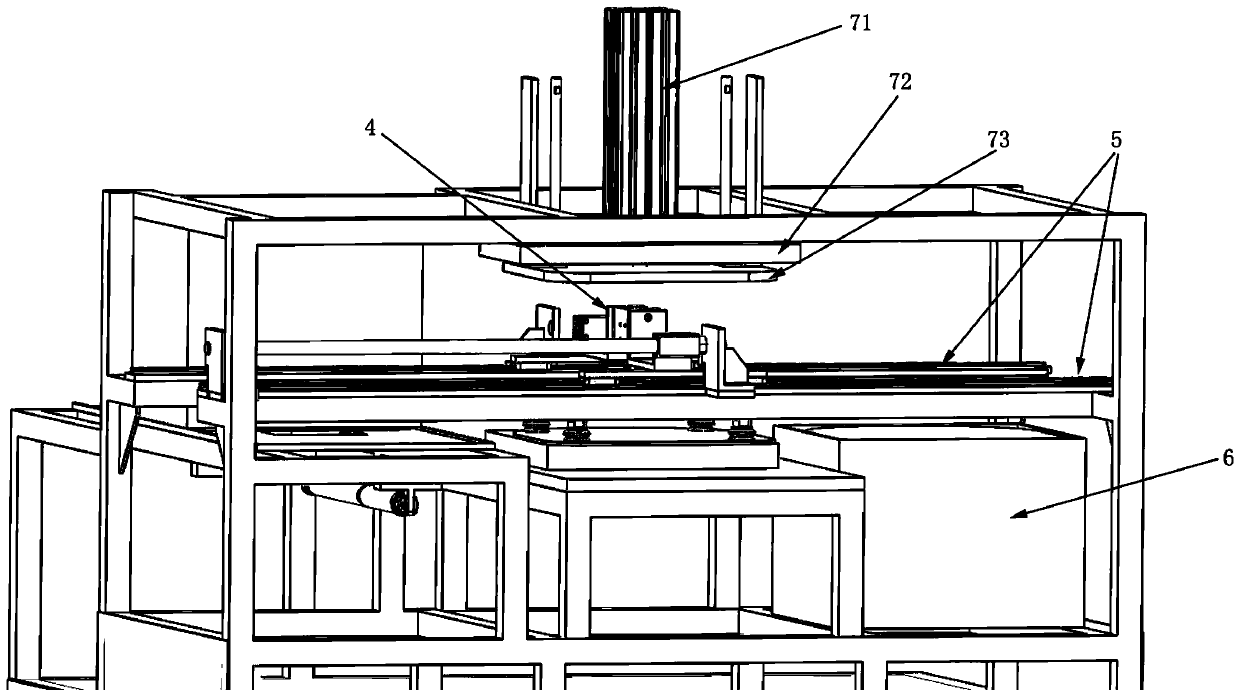 Wood board glue smearing and pressing device