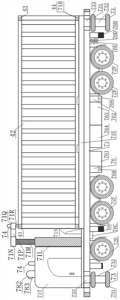 Multi-mode combined transportation vehicle and multi-mode combined transportation composite rail transport system