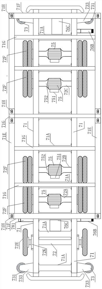 Multi-mode combined transportation vehicle and multi-mode combined transportation composite rail transport system