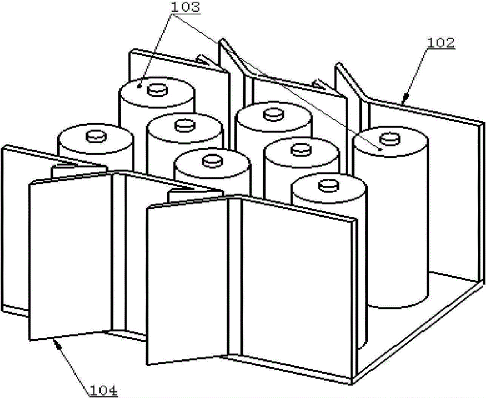 Air-staged cooling device for batteries of electric vehicle