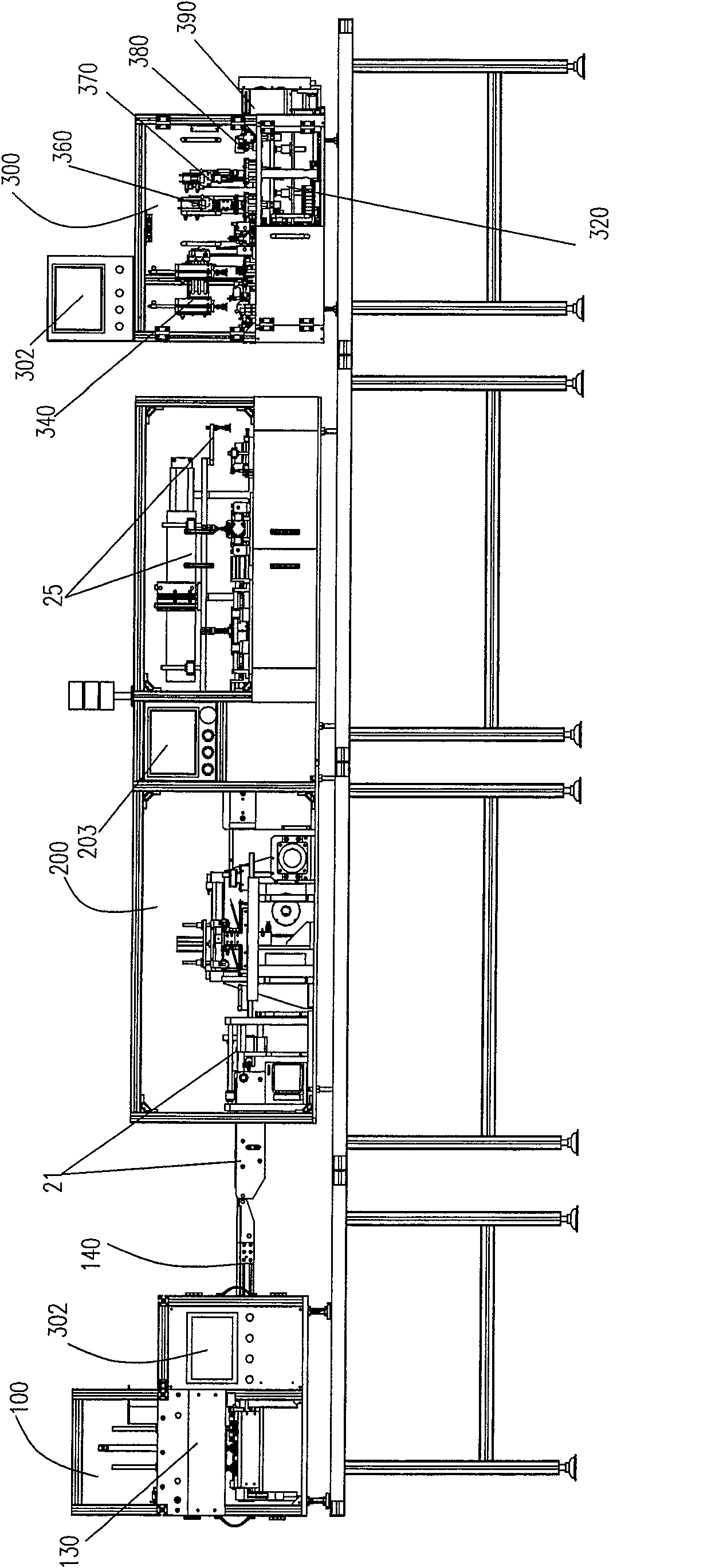 Detection, mark-wrapping, measurement automatic production line and process flow of mobile phone cell