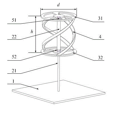 Spiral vertical axis wind turbine blade for wind power generation and machining method
