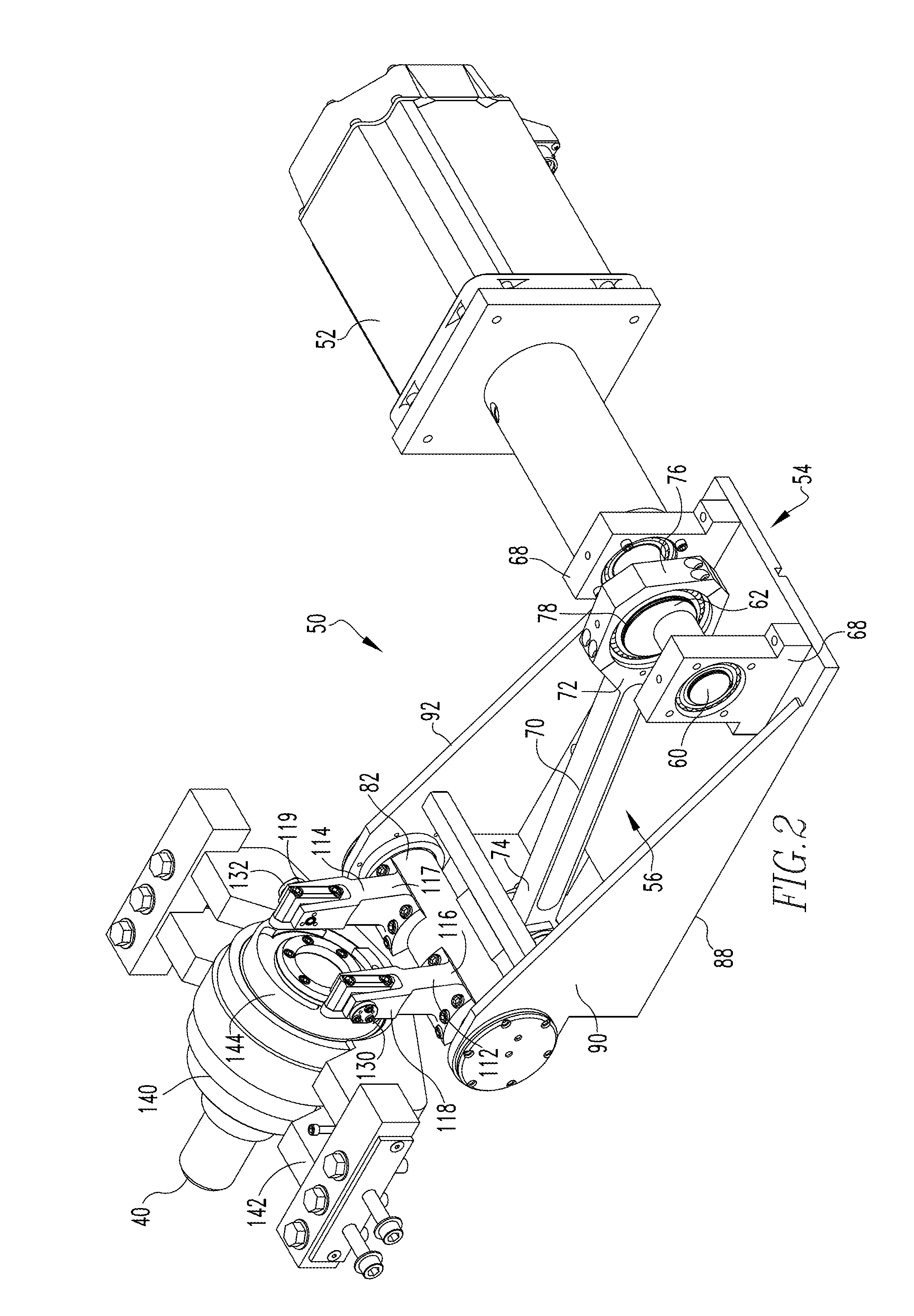 Actuator with variable speed servo motor for redraw assembly