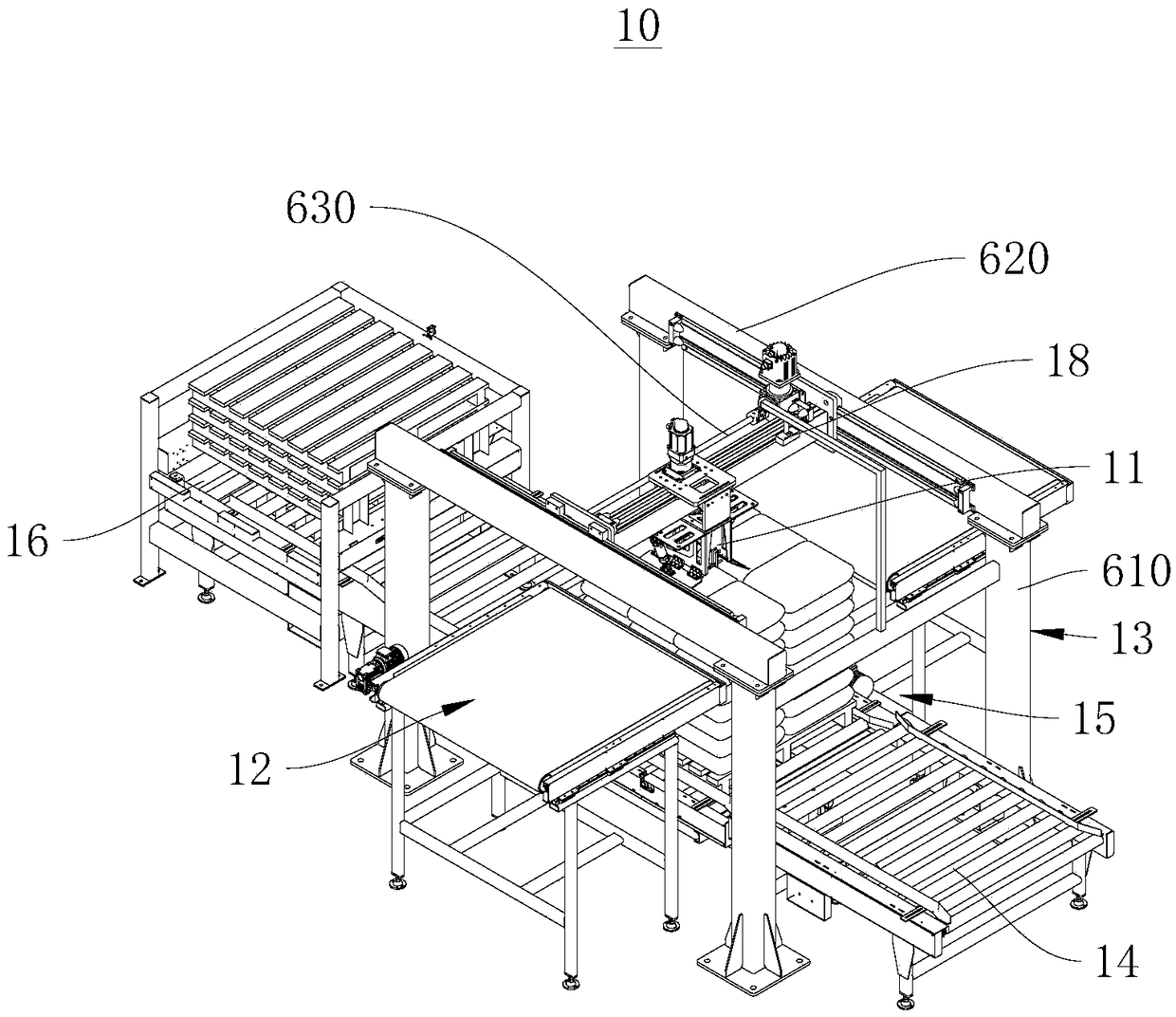 Bidirectional unstacking and taking device and bidirectional cargo unstacking equipment