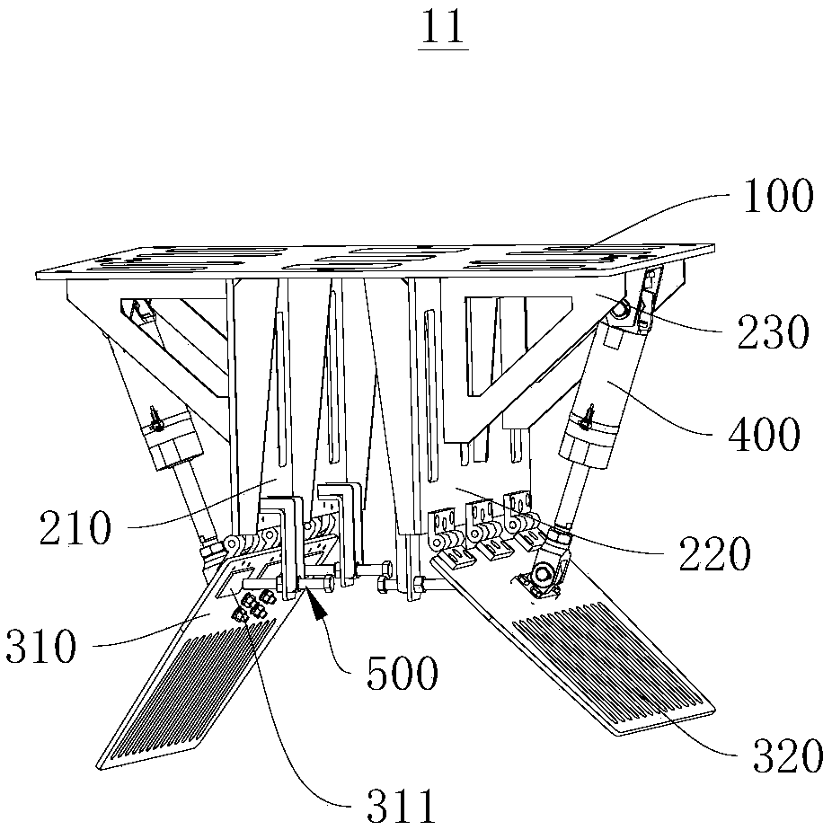 Bidirectional unstacking and taking device and bidirectional cargo unstacking equipment