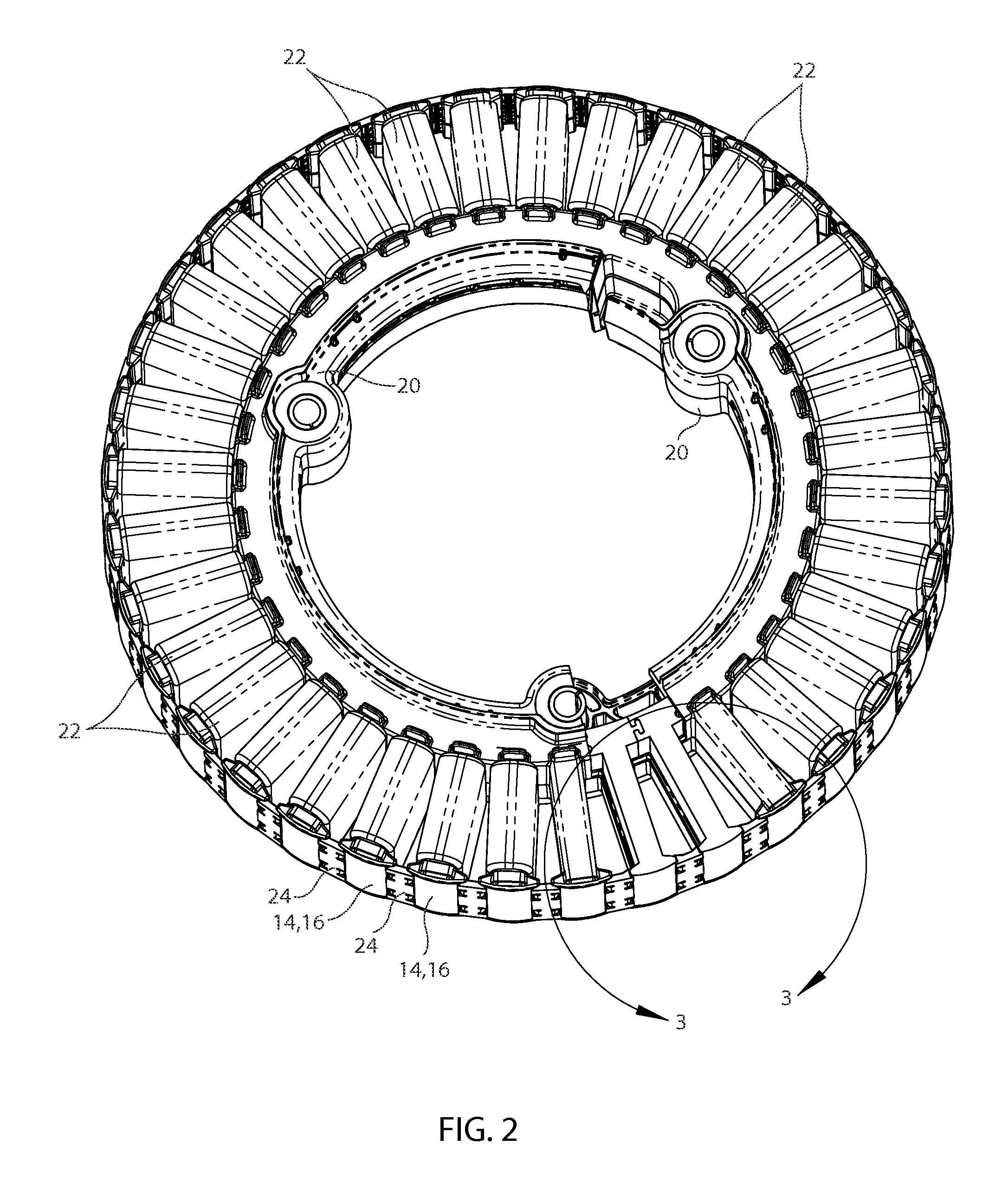Low Noise Rotor or Stator of an Electric Motor or Generator and Method of Assembling the Same