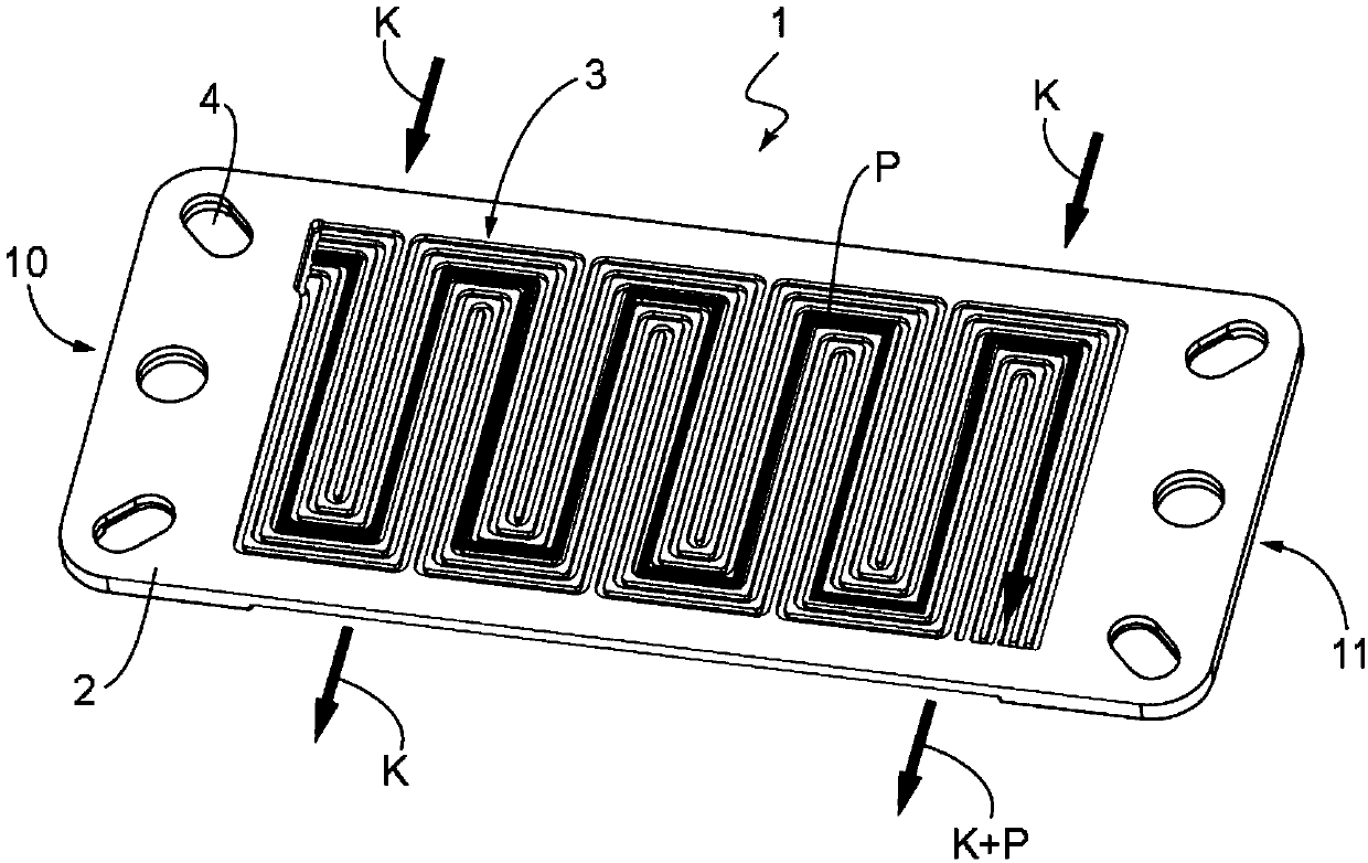Cathode plate of a bipolar element and method for operating such a cathode plate