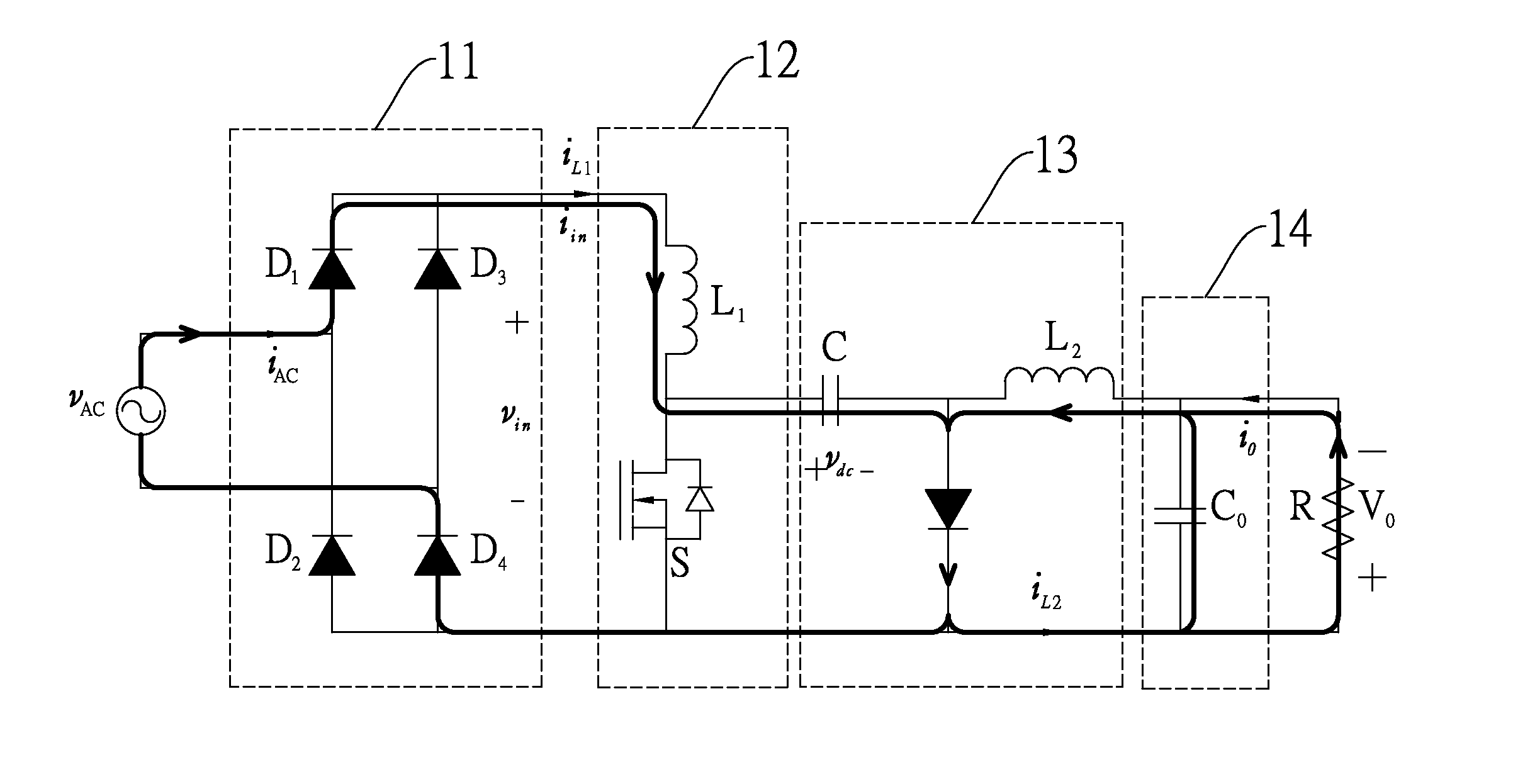 Non-isolated ac/dc converter with power factor correction