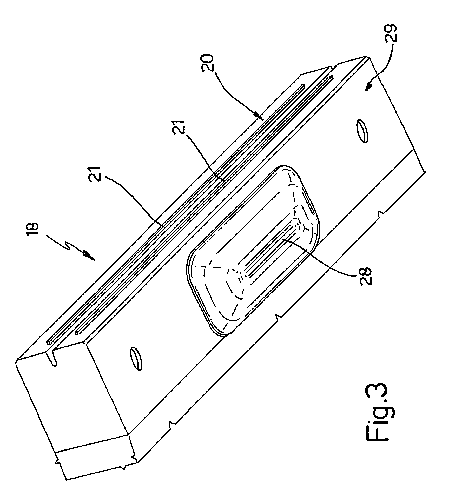 Forming jaw for producing a succession of sealed packages from a tube of sheet packaging material
