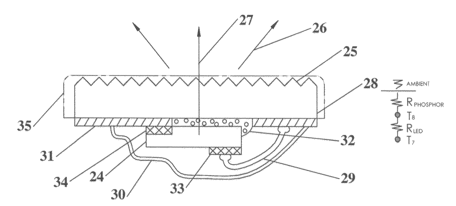Solid state light sources with common luminescent and heat dissipating surfaces