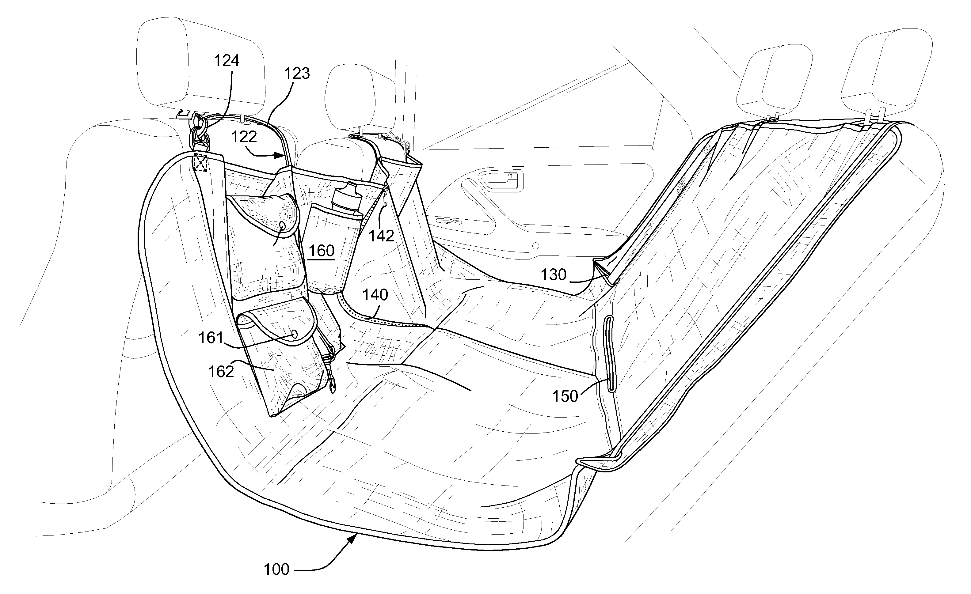 Removable, reversible, protective hammock-style seat cover