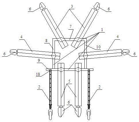A prestressing device for shed-type support
