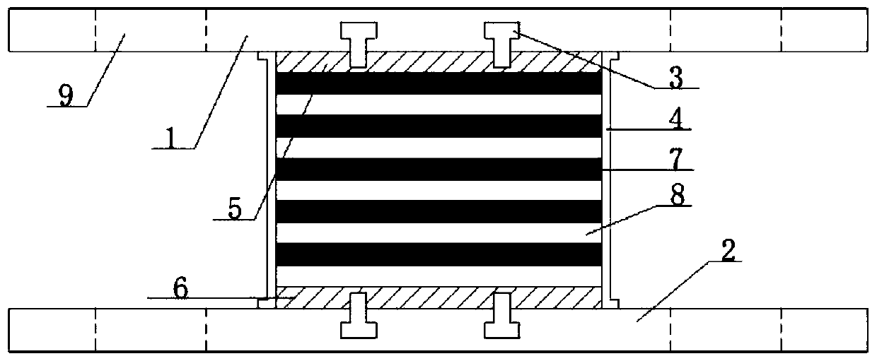 Rubber shock insulation system between steel structure module building columns