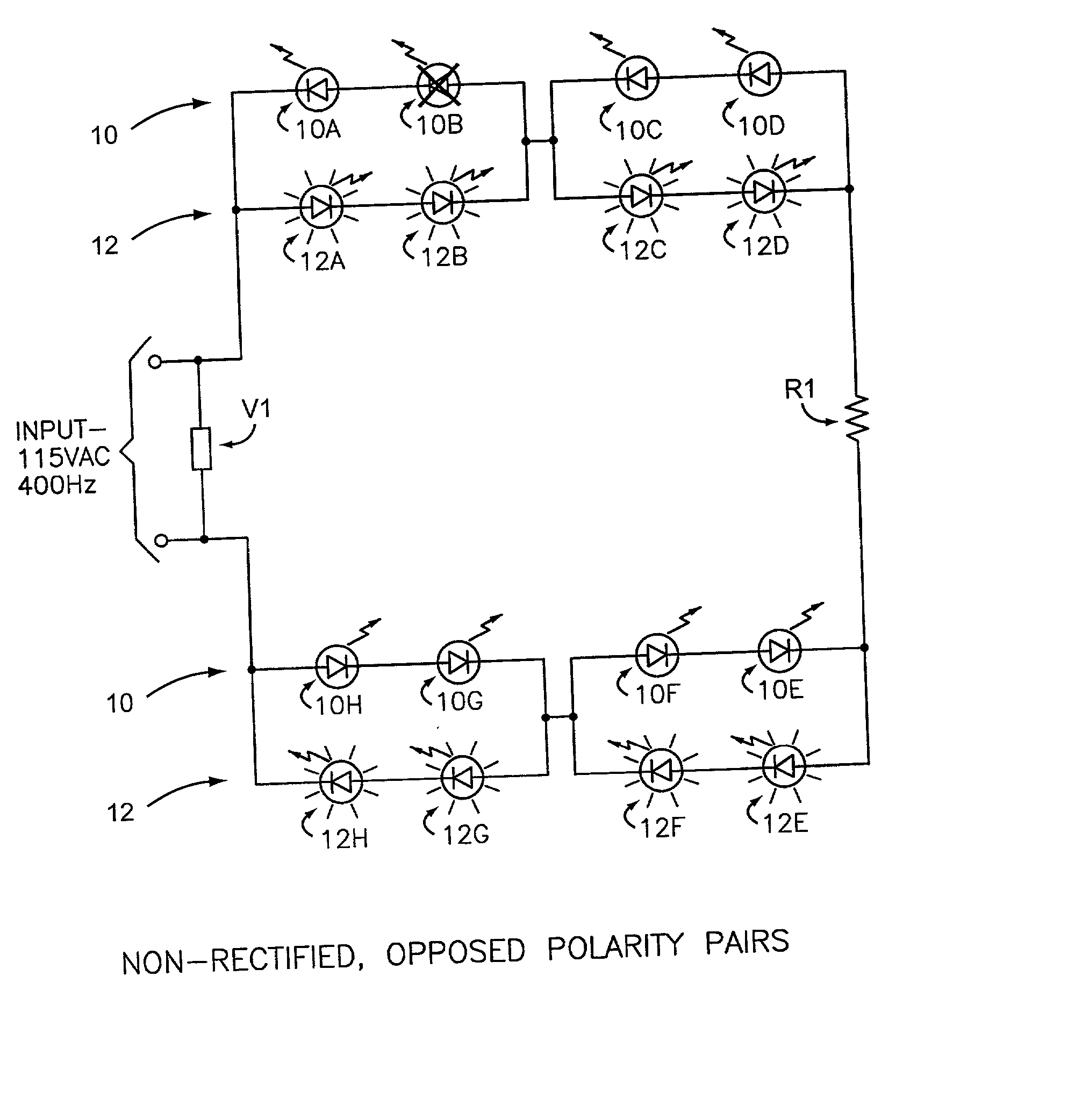 LED array primary display light sources employing dynamically switchable bypass circuitry